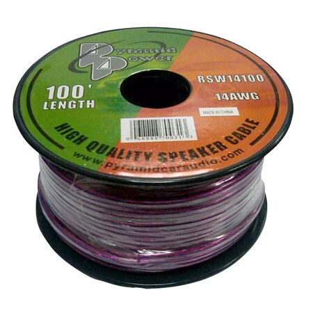 Pyramid 14 Awg 100 Foot Spool High Qual.Spk Wire RSW14100
